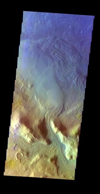 NASA image: Moreux Crater - False Color