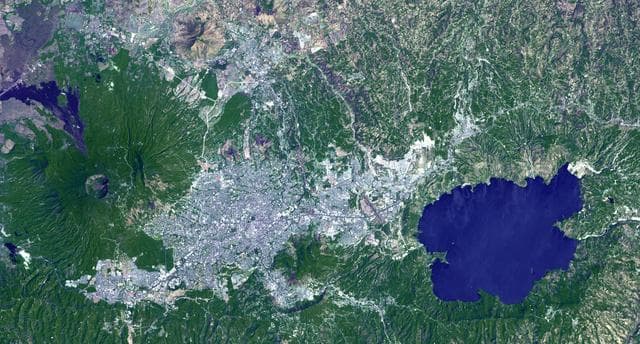 NASA image: Lake Ilopango, El Salvador