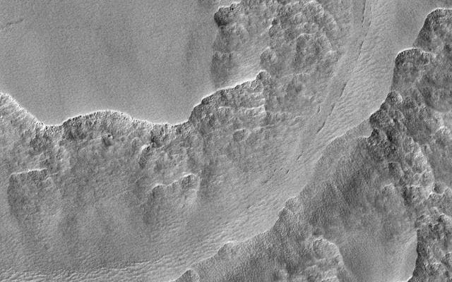 NASA image: Filled Crater and Scallops