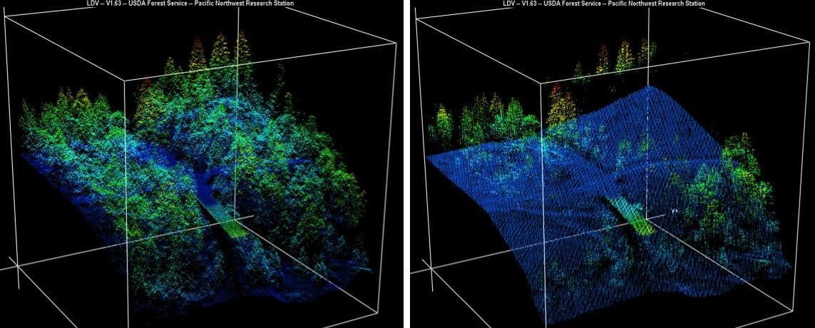 NASA image: Before-and-After LIDAR Images from 2014 King Fire in El Dorado National Forest