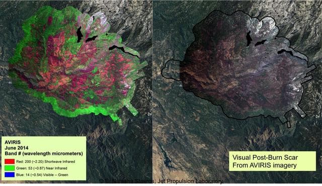 NASA image: NASA AVIRIS Map shows Spectral Signature of 2013 Rim Fire