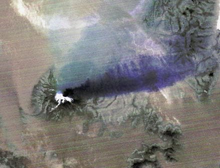 Chilean Volcanic Eruption Nighttime View