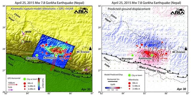 NASA/Caltech Team Images Nepal Quake Fault Rupture, Surface Movements