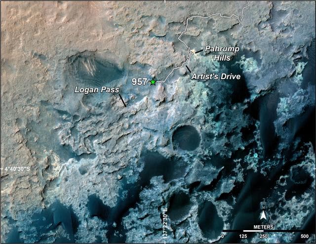 NASA image: Curiosity Position After 10 Kilometers