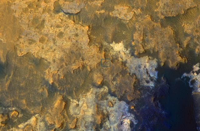NASA image: Mars Orbiter Sees Curiosity Rover in Artist Drive