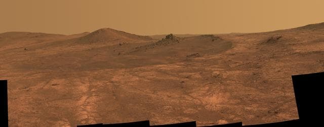 NASA image: Rock Spire in Spirit of St. Louis Crater on Mars
