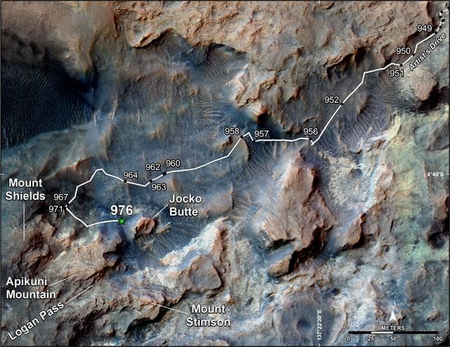 NASA image: Curiosity Path to Some Spring 2015 Study Sites
