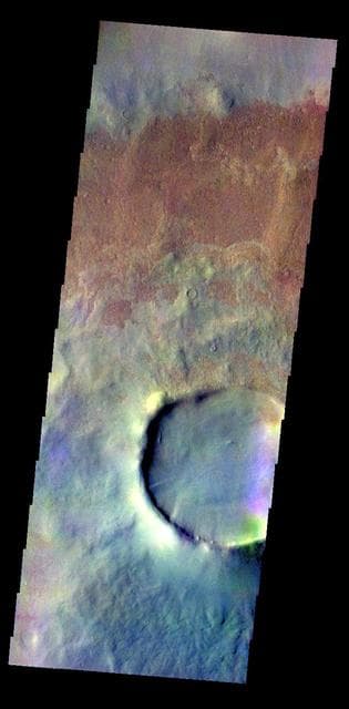 NASA image: Tikhov Crater - False Color
