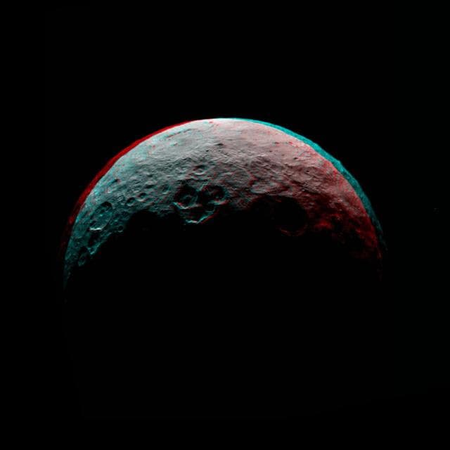 NASA image: Dawn RC3 Image 7 Anaglyph