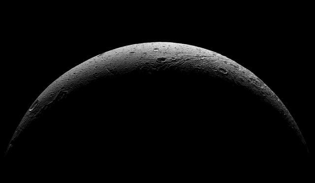NASA image: Departing Dione