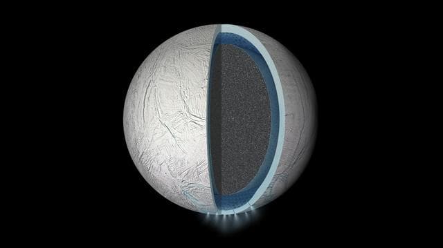 NASA image: Global Ocean on Enceladus Artist Rendering