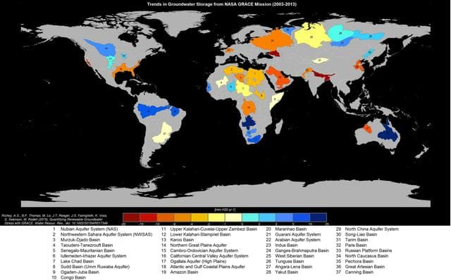 NASA image: Study: Third of Big Groundwater Basins in Distress