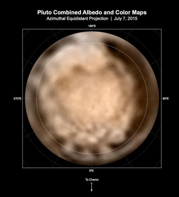 NASA image: Dark and Bright Terrains of Pluto
