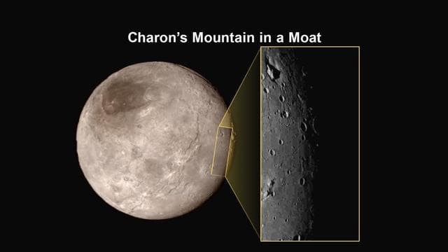 NASA image: Close-Up of Charon’s ‘Mountain in a Moat’