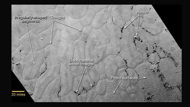 NASA image: Portion of Pluto Sputnik Planum Sputnik Plain