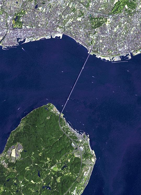 NASA image: Akashi-Kaikyo Bridge, Japan