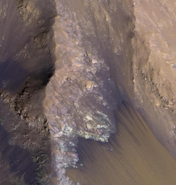 NASA image: For Anniversary of Orbiter Launch: Seasonal Flows in Mars Valles Marineris