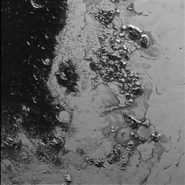NASA image: A Mountain Range within Pluto Heart