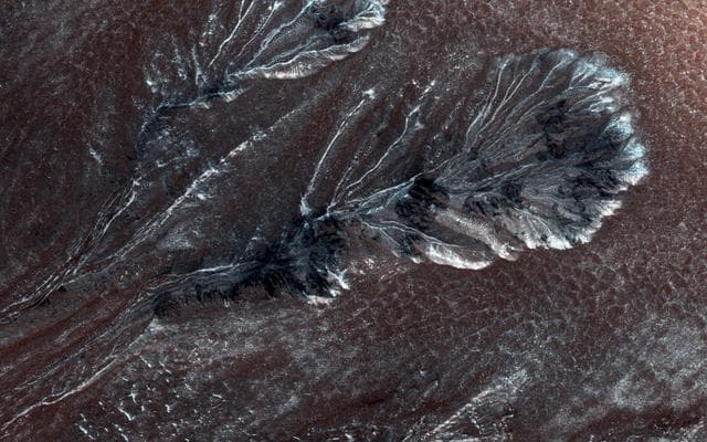 NASA image: Frosty Gullies on the Northern Plains