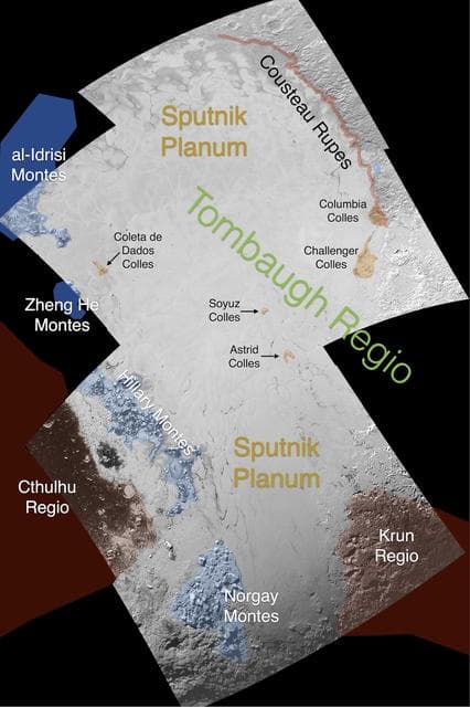 NASA image: Informal Names for Features on Pluto Sputnik Planum