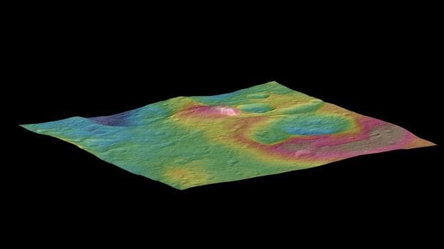 NASA image: Topographic View of Ceres Mountain
