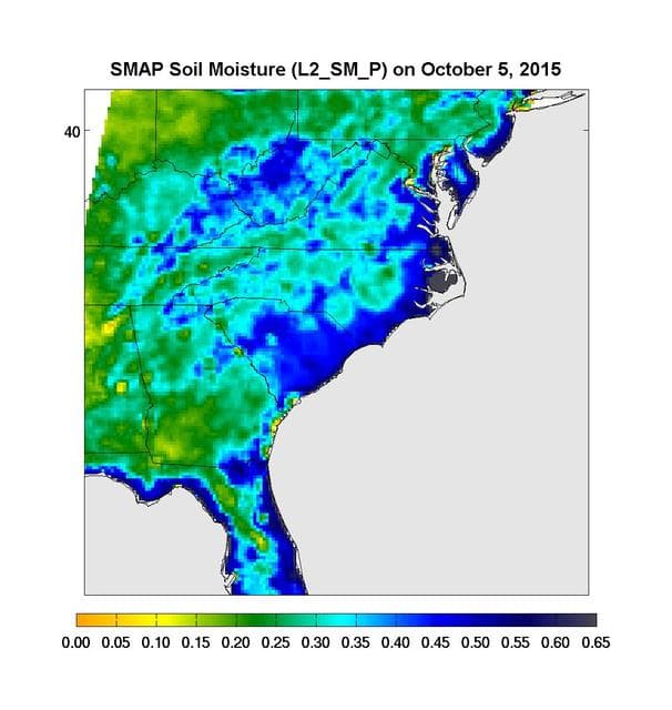 NASA image: Devastating Carolina Floods Viewed by NASA SMAP