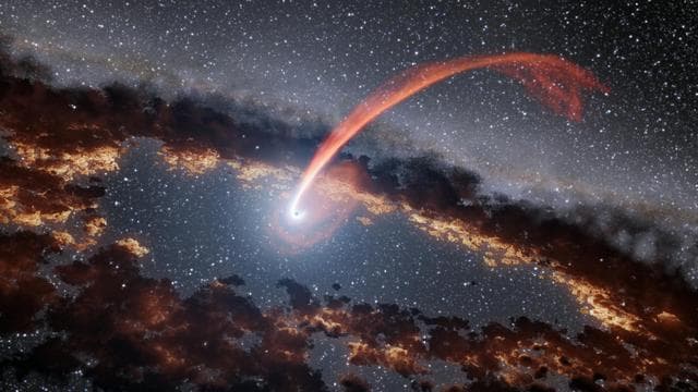 NASA image: Infrared Echoes of a Black Hole Eating a Star Illustration