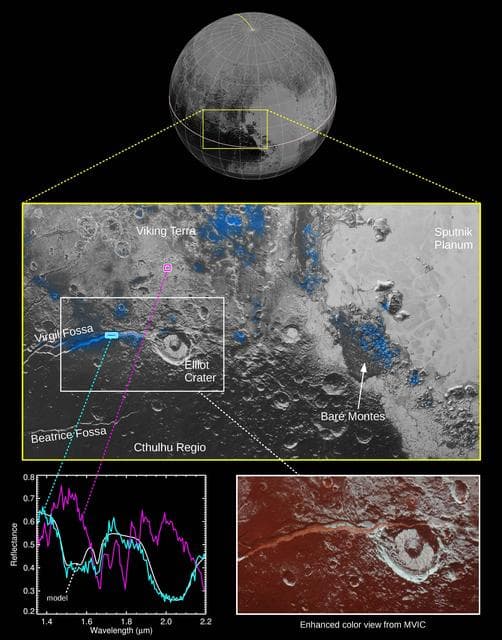 NASA image: Water Ice on Pluto