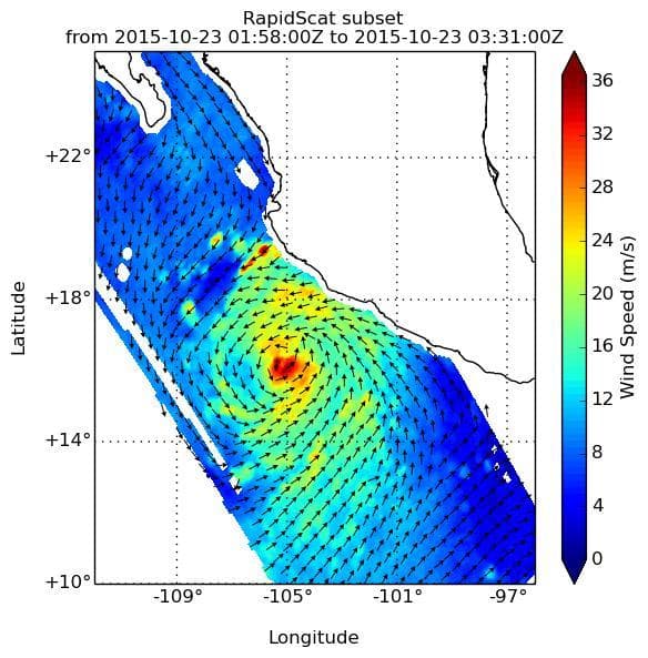 NASA image: Hurricane Patricia Viewed by NASA ISS-RapidScat