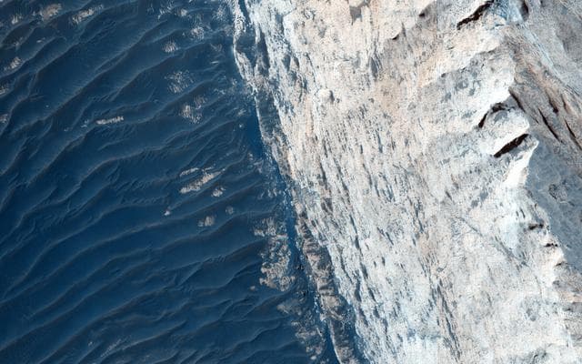 NASA image: Layers and Fractures in Ophir Chasma