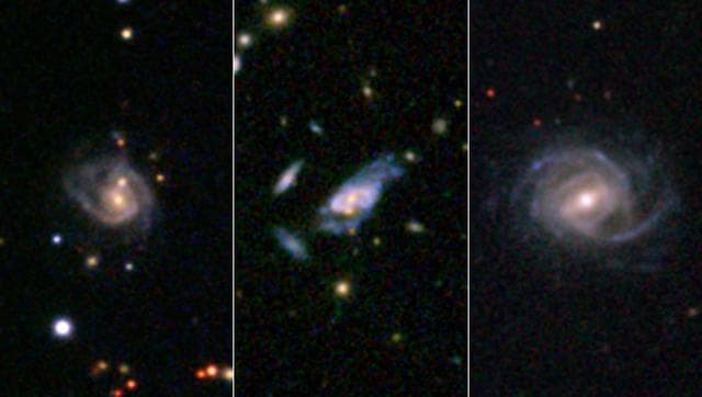 NASA image: Gargantuan Super Spiral Galaxies Loom Large in the Cosmos