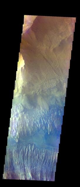 NASA image: Hebes Chasma - False Color