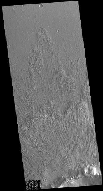 NASA image: Bacolor Crater Ejecta