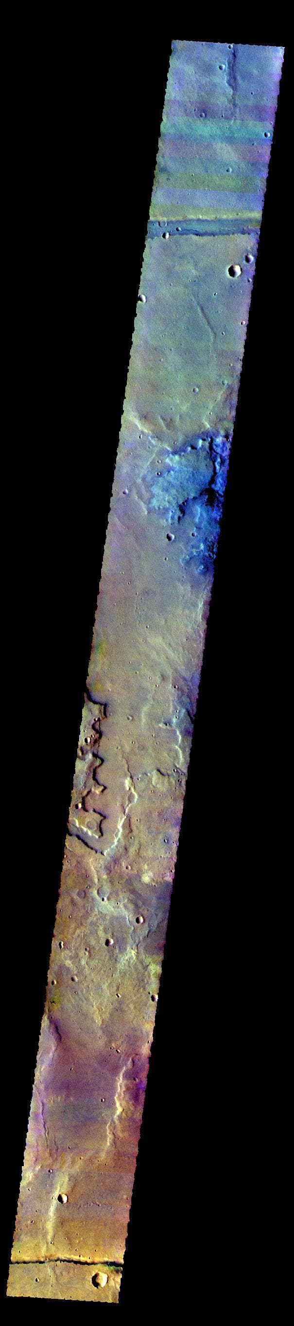 NASA image: Sirenum Fossae - False Color