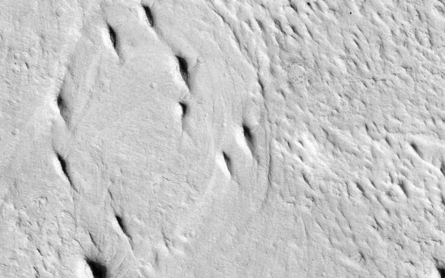 NASA image: Inverted Meandering Rivers at a Possible Future Mars Landing Site