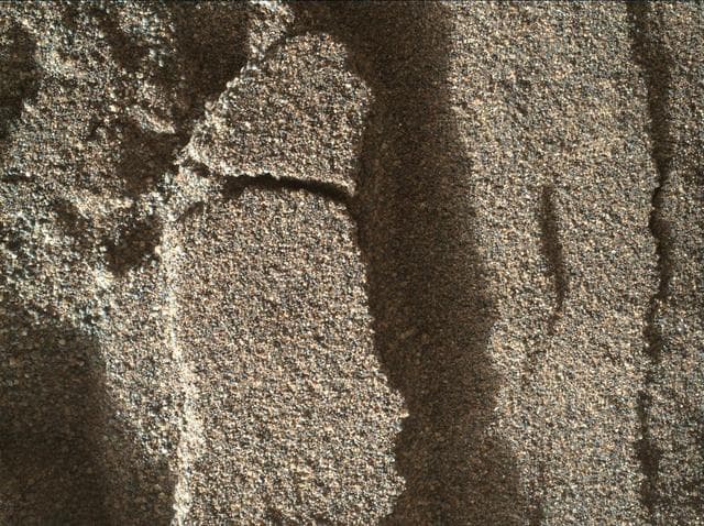 NASA image: Martian Sand Disturbed by Rover Wheel