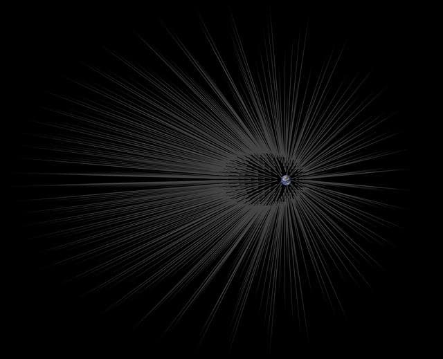 NASA image: Dark Matter Hairs Around Earth
