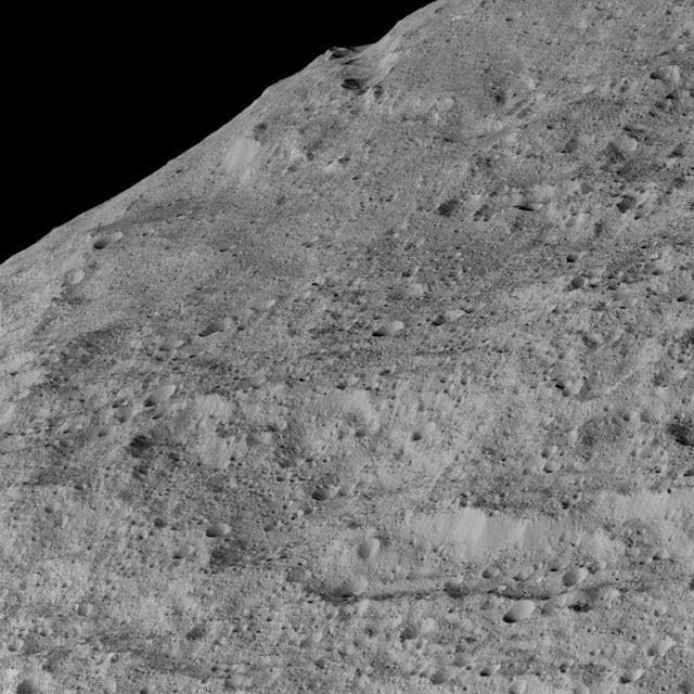 NASA image: Dawn Lowest Orbit: Near Samhain Catena