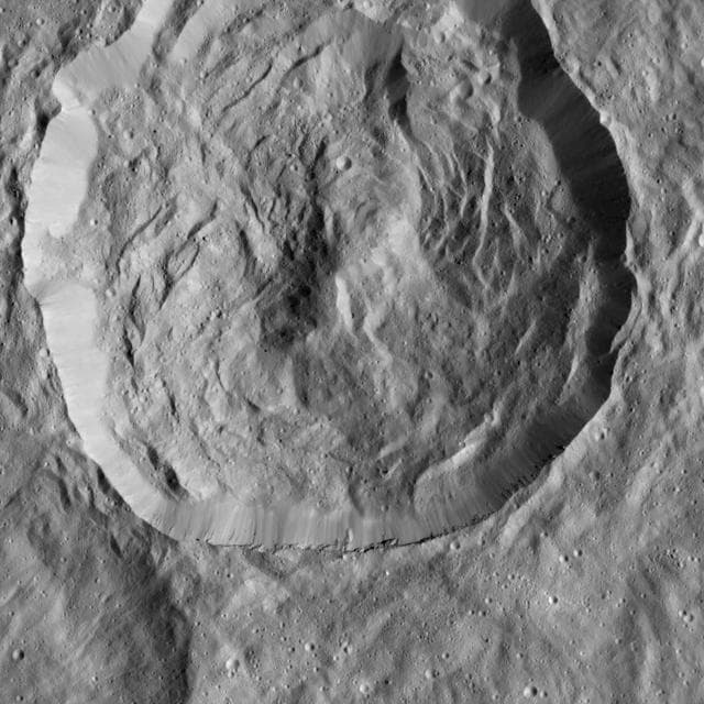 NASA image: Crater with Scarps in LAMO