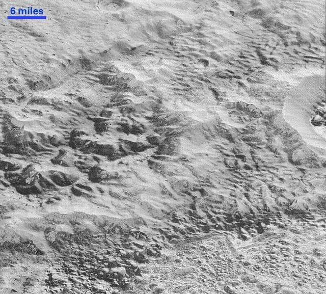 NASA image: Pluto Badlands