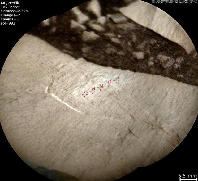 NASA image: Details on Silica-Rich Elk Target near Marias Pass