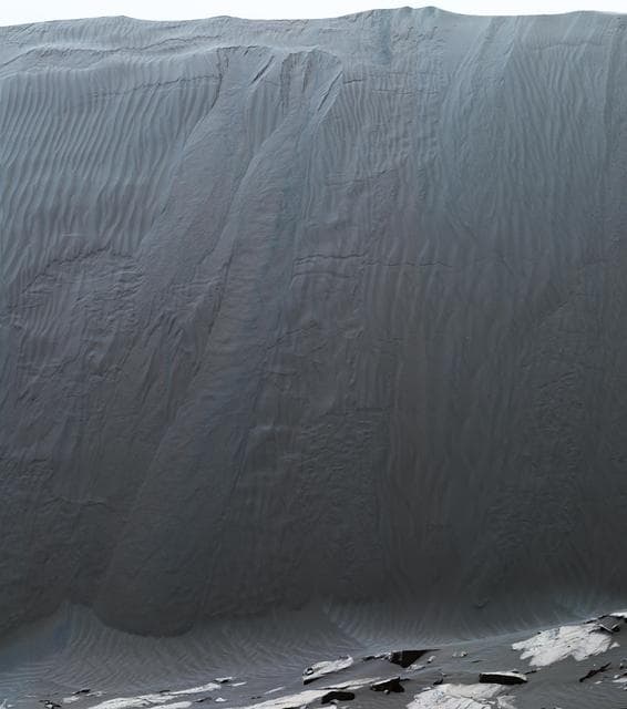 NASA image: Mastcam Telephoto of a Martian Dune Downwind Face