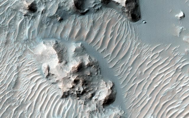 NASA image: Erosion and Deposition in Schaeberle Crater