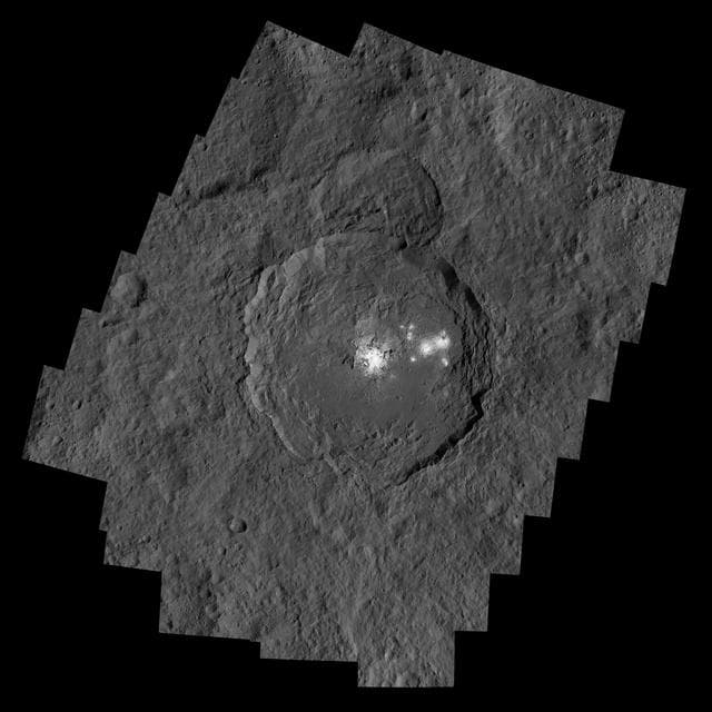 NASA image: Occator Crater and Ceres Brightest Spots
