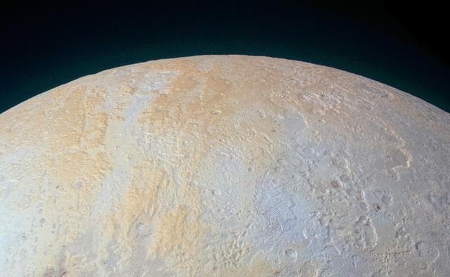 NASA image: The Frozen Canyons of Pluto North Pole