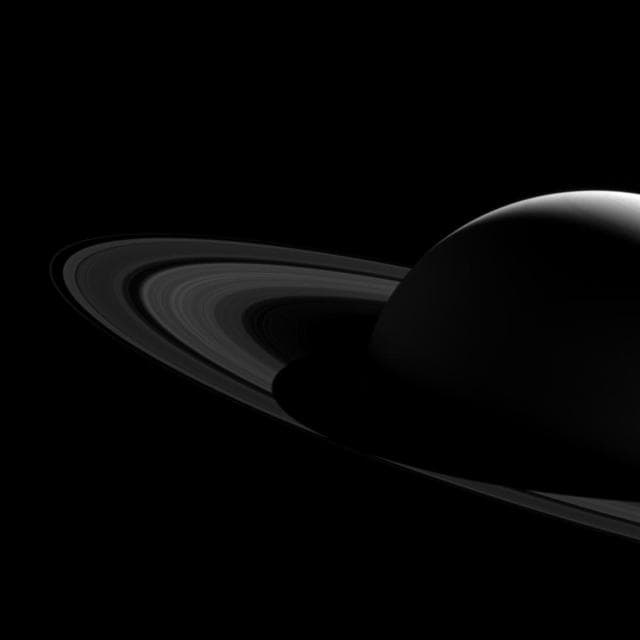 NASA image: Barely Bisected Rings