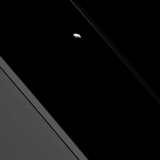 NASA image: Faint F Ring and Prometheus