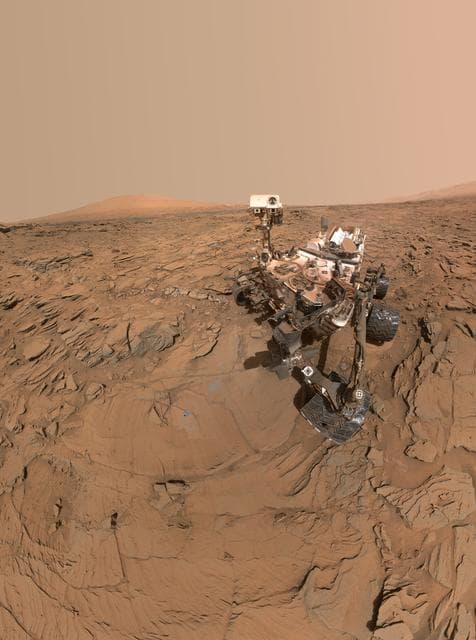 NASA image: Curiosity Self-Portrait at Okoruso Drill Hole