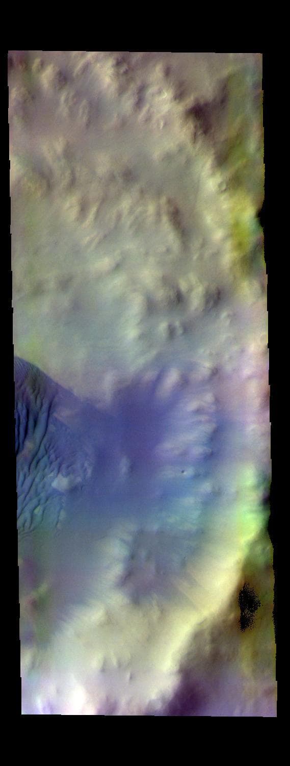NASA image: Wegener Crater Dunes - False Color