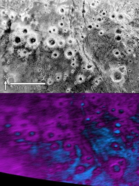 NASA image: Pluto Halo Craters